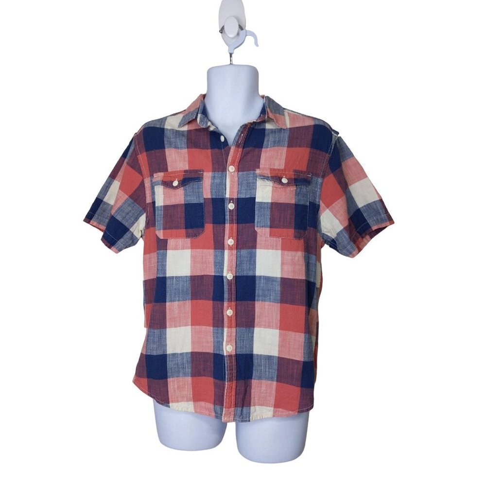 Clear Water Outfitters Men's Plaid button down short sleeve Shirt Size S